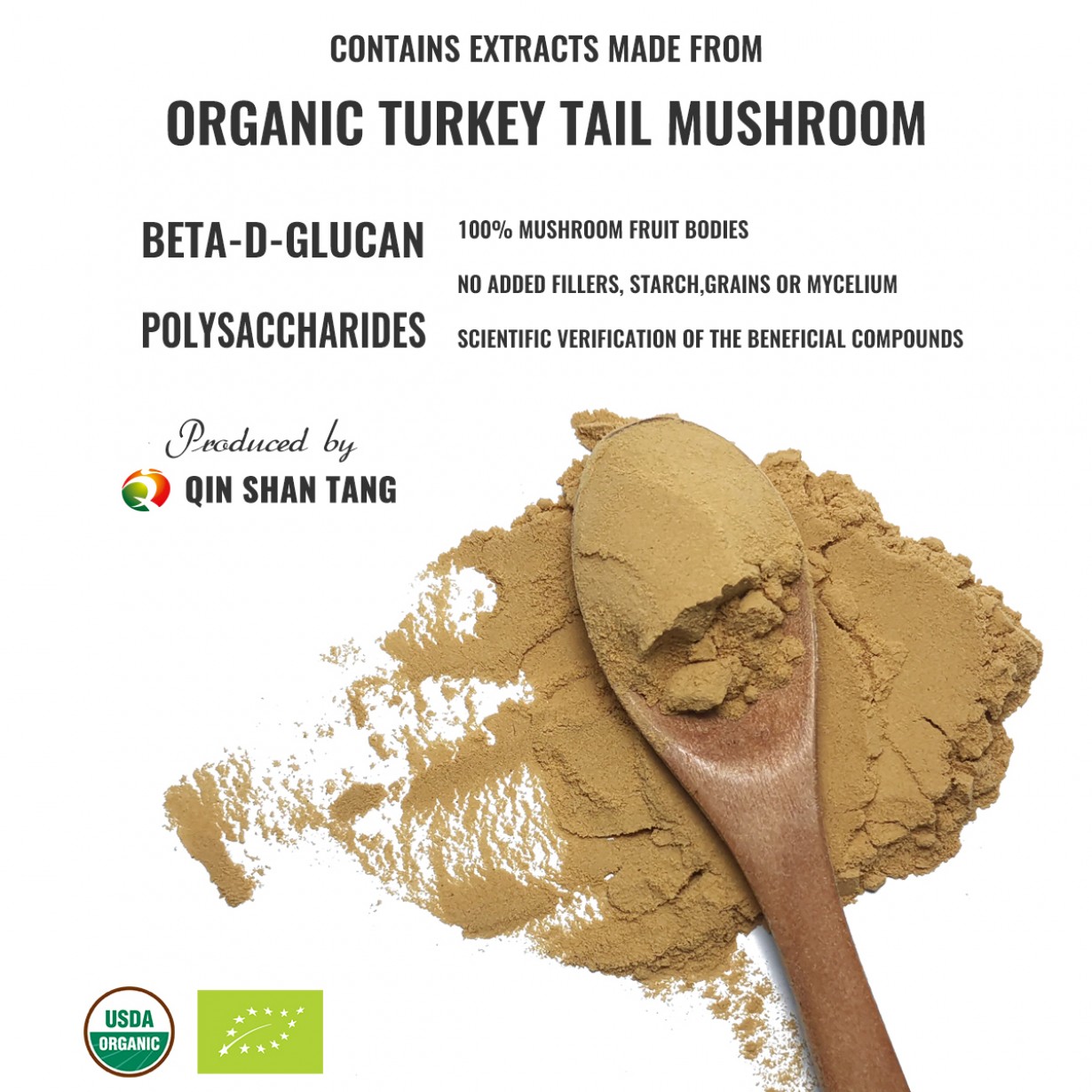 Organic Turkey Tail Mushroom Extract Powder Wholesale QIN SHAN TANG